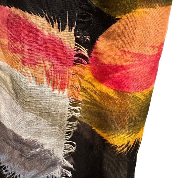 Bohemian Scarf Wrap Womens 71x28 Inch Lightweight Pink  Black Vacation Cruise - Picture 4 of 6